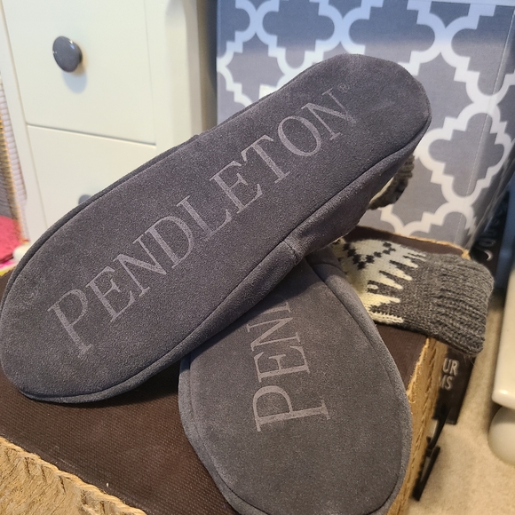Pendleton Men's Jacquard Wool Knit Homestead Slide On Slipper Gift Tube NWOT - Picture 2 of 7